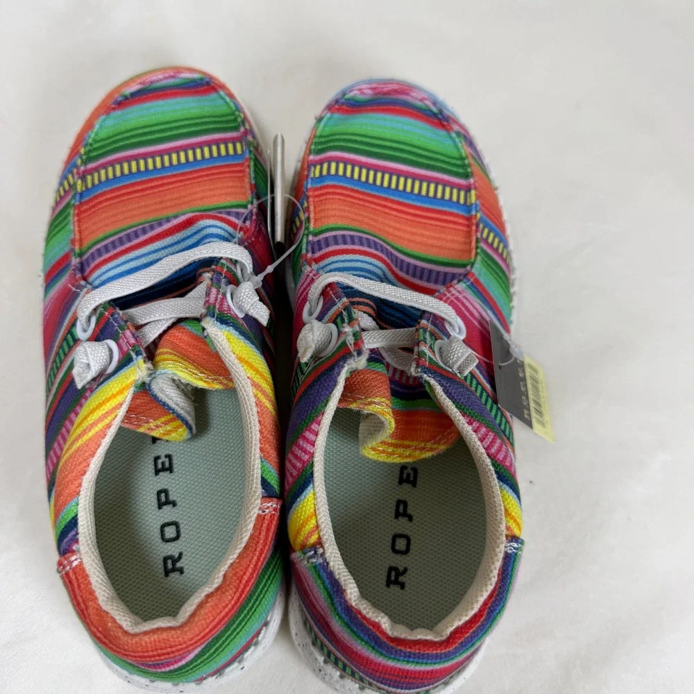 Roper Serape Chukka Shoes Kids Size 1 Multi Color Striped Moc Toe‎ Casual NEW